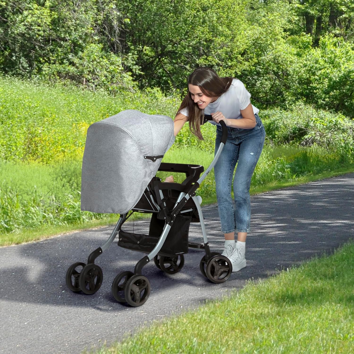 Jeep Unlimited Reversible Handle Stroller, Grey Tweed