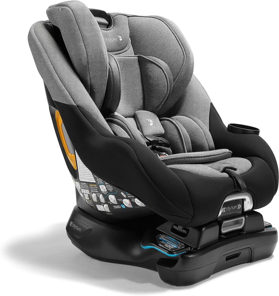 Baby Jogger City Turn Rotating Convertible Car Seat | Unique Turning Car Seat Rotates for Easy in and Out, Onyx Black