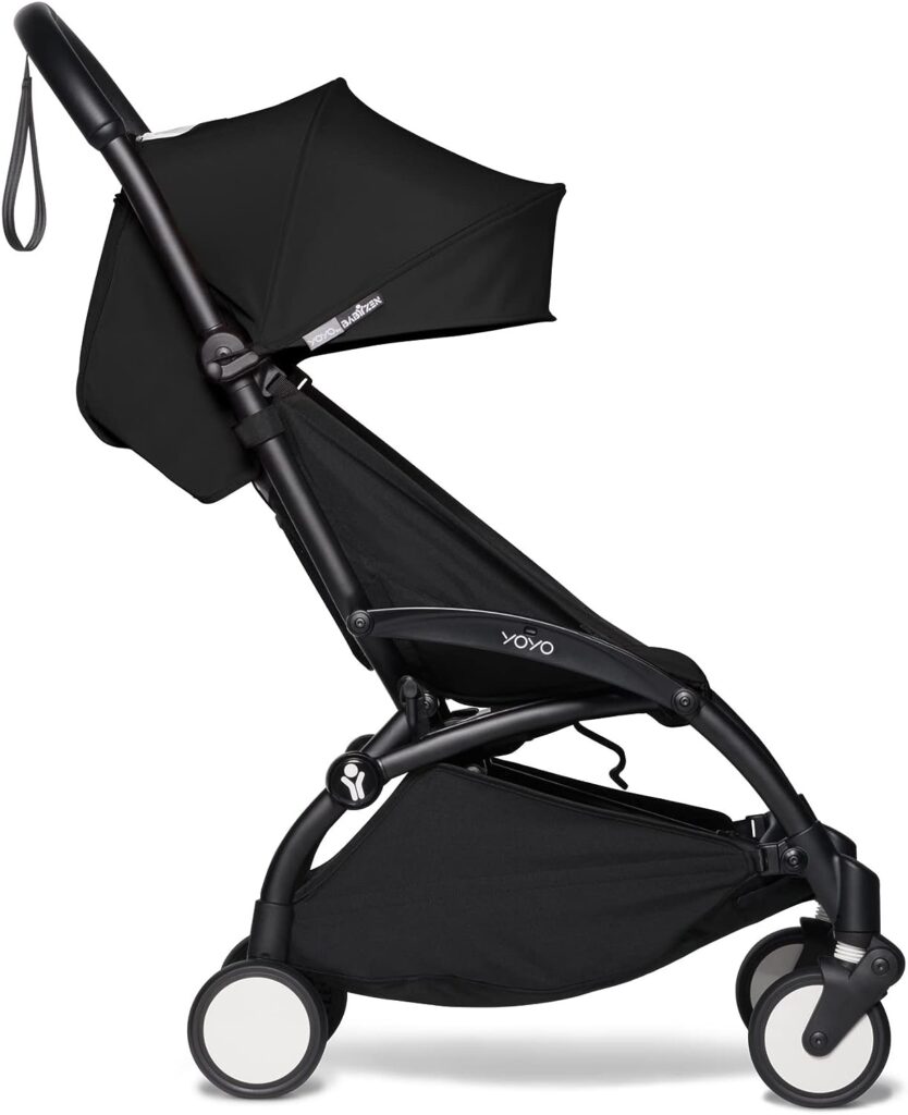 BABYZEN YOYO2 Stroller - Lightweight  Compact - Includes Black Frame, Black Seat Cushion + Matching Canopy - Suitable for Children Up to 48.5 Lbs