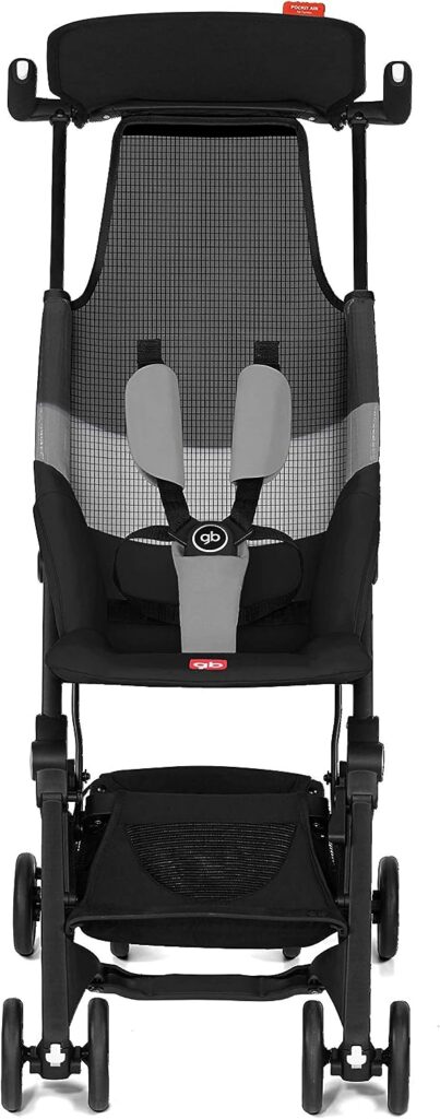 gb Pockit Air All Terrain Ultra Compact Lightweight Travel Stroller with Breathable Fabric in Velvet Black