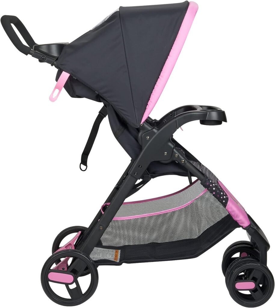 Disney Baby Minnie Mouse Simple Fold LX Travel System, Lift to fold compactly in Less Than a Second for Easy Storage; self-Standing When Folded, Minnie Dot Party