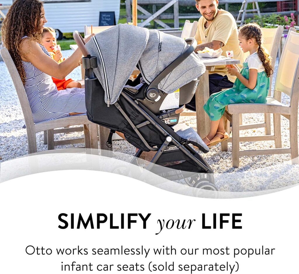 Evenflo GOLD Otto Self-Folding Stroller, Baby Carriage, Lightweight Compact, Gravity Fold, Automatic, Fits Infant Car Seat, Carriages, Light Travel Strollers