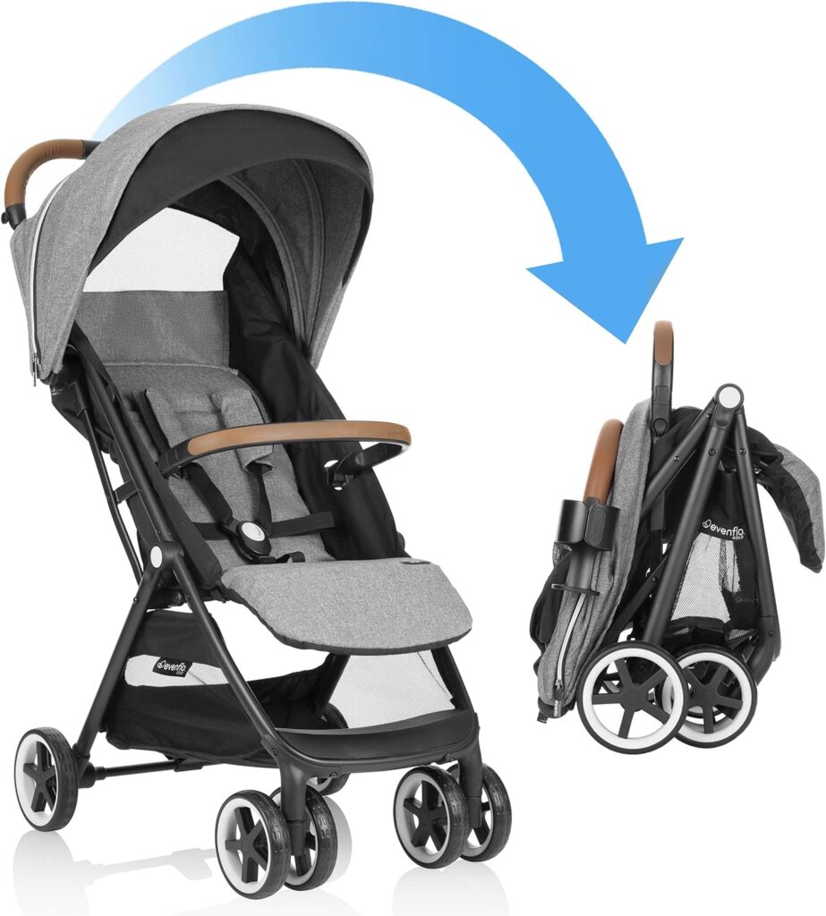 Evenflo GOLD Otto Self-Folding Stroller, Baby Carriage, Lightweight Compact, Gravity Fold, Automatic, Fits Infant Car Seat, Carriages, Light Travel Strollers