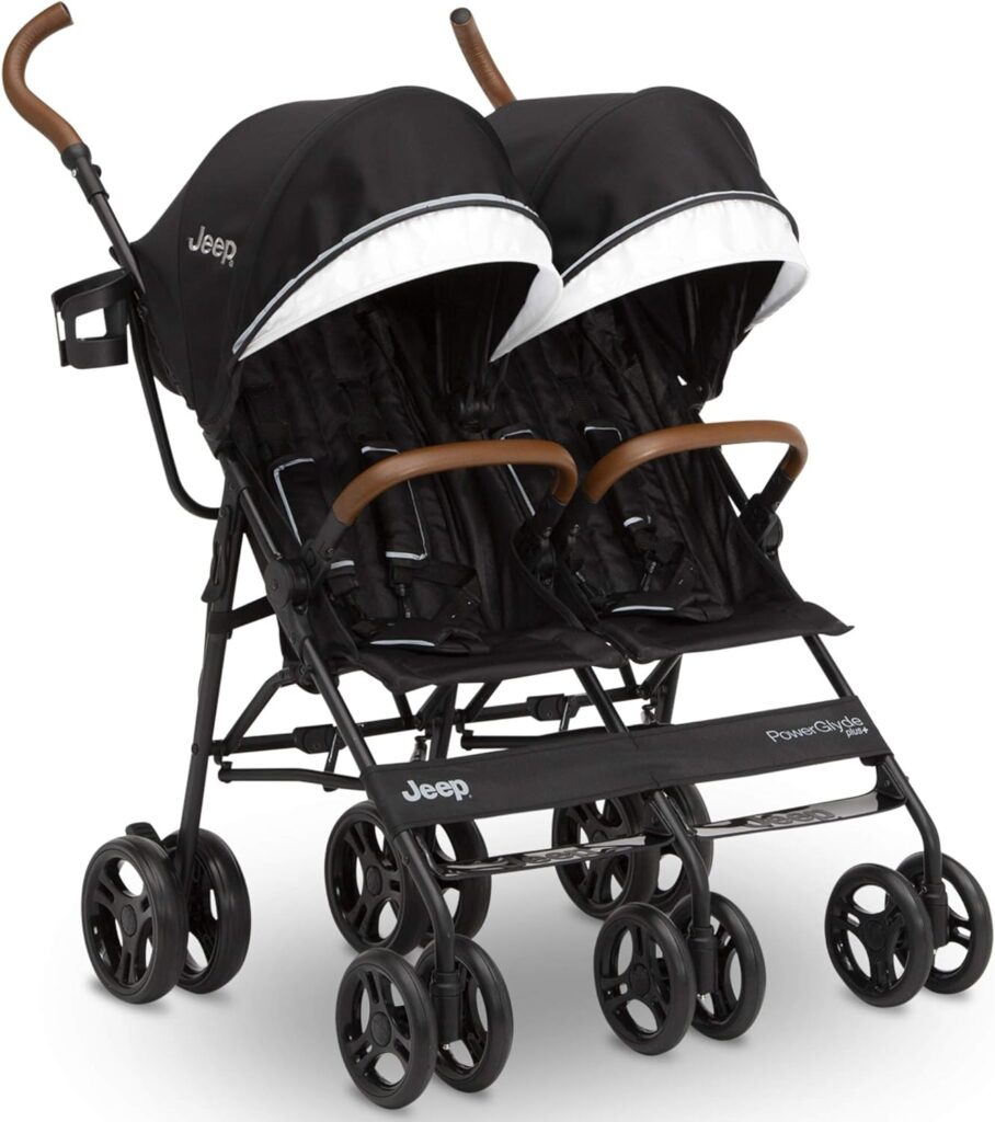 Jeep PowerGlyde Plus Side x Side Double Stroller by Delta Children, Black