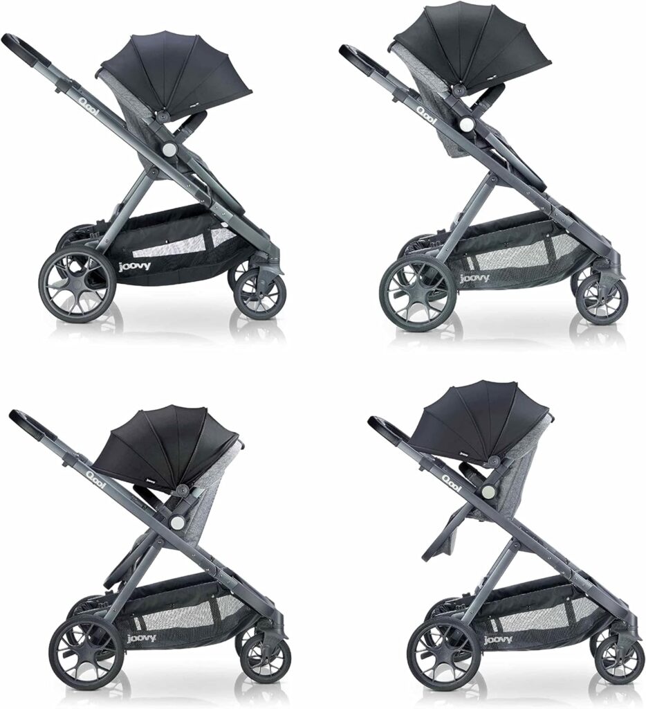 Joovy Qool Single Stroller with Graco/Chicco Car Seat Adapter, Standard Stroller, Travel System, Black Melange