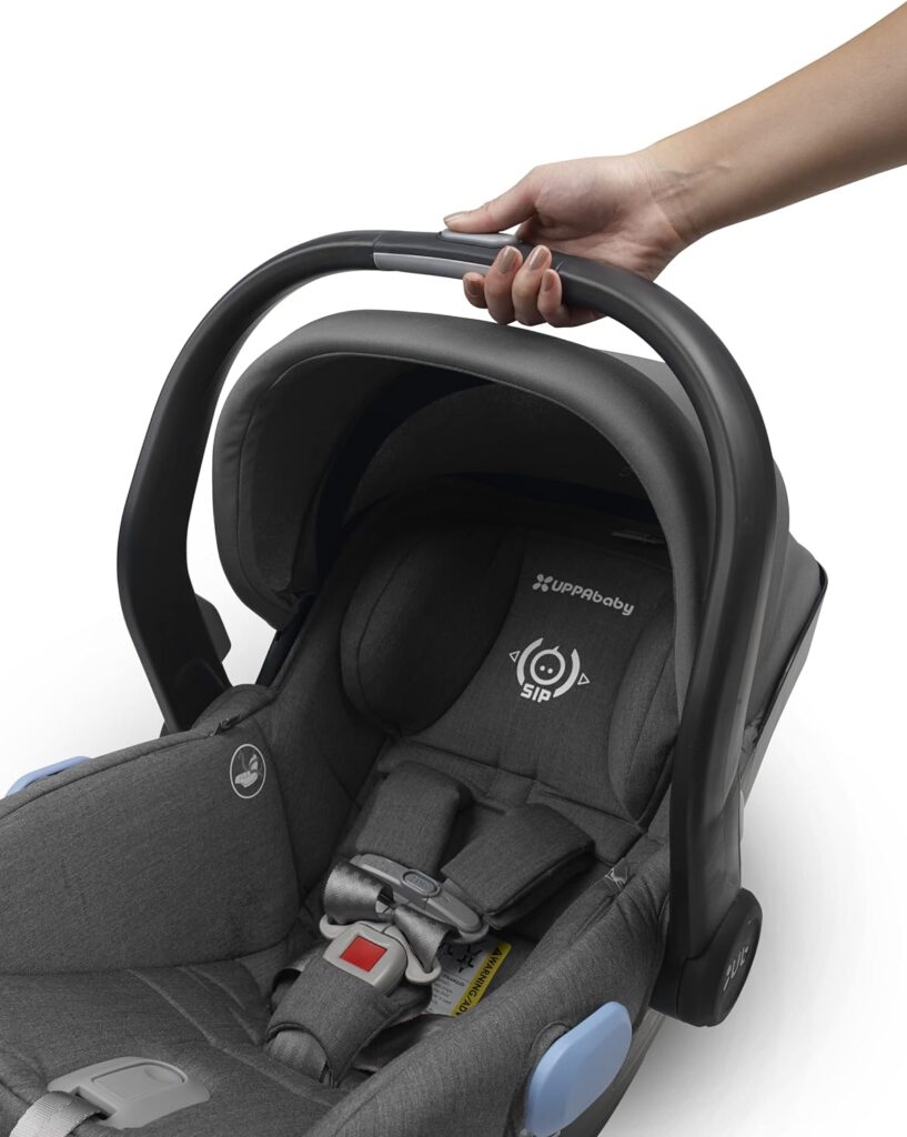 UPPAbaby Vista V2 Stroller - Greyson (Charcoal Melange/Carbon/Saddle Leather) + Mesa Infant Car Seat - Jordan (Charcoal Melange) Merino Wool