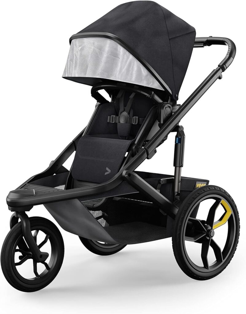 Veer SwitchJog Jogger Stroller | 3 Wheel All-Terrain Jogging Stroller with Switchback Seat | Shock Absorbing, Durable, Maneuverable, Collapsible | Fits All Major Infant Car Seats (Adapters Separate)