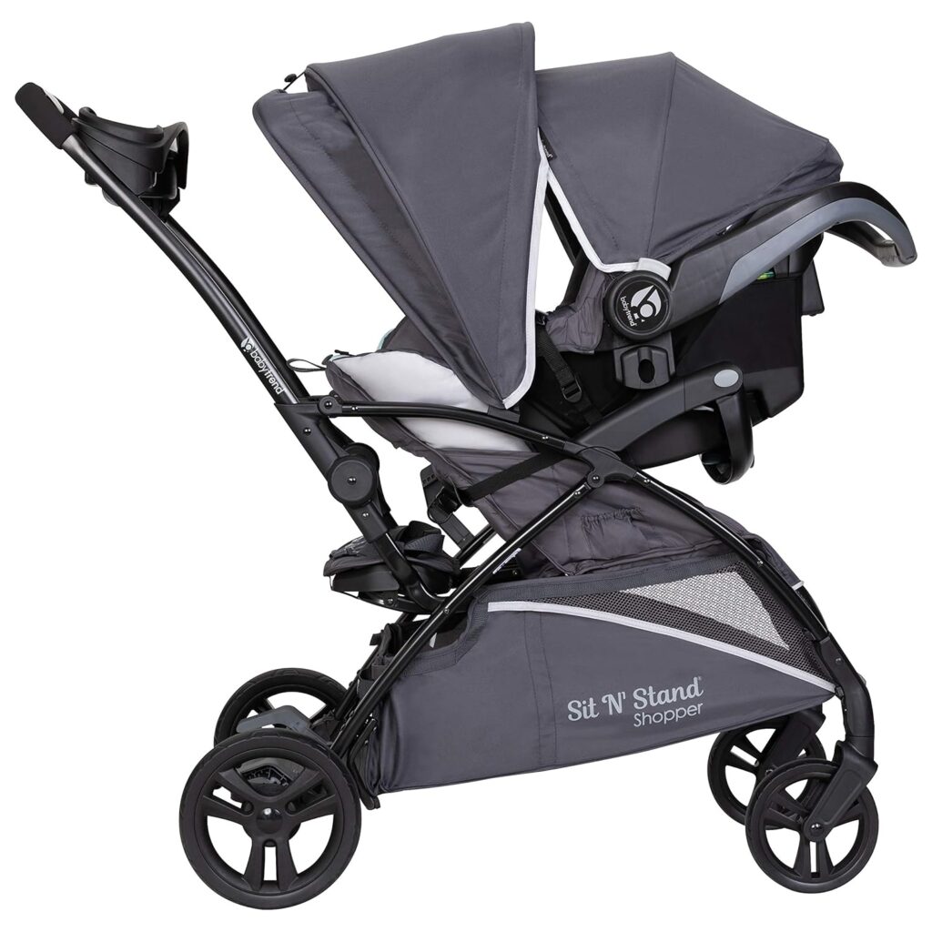 Baby Trend Sit N’ Stand 5-in-1 Shopper Plus Stroller, Blue Mist