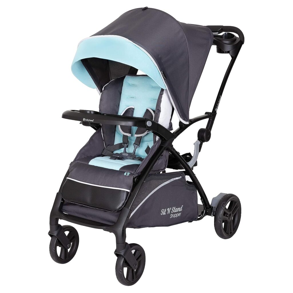 Baby Trend Sit N’ Stand 5-in-1 Shopper Plus Stroller, Blue Mist