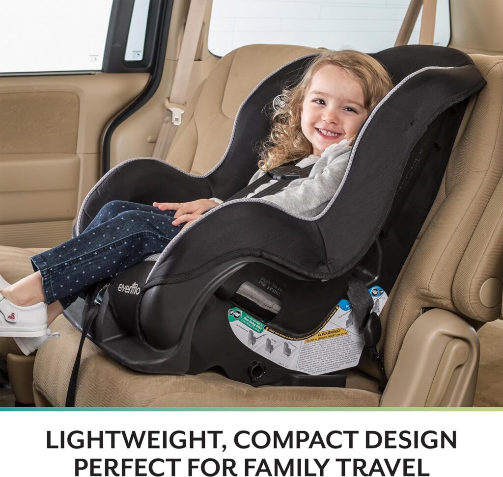 Evenflo Tribute LX 2-in-1 Lightweight Convertible Car Seat, Travel Friendly (Saturn Gray)