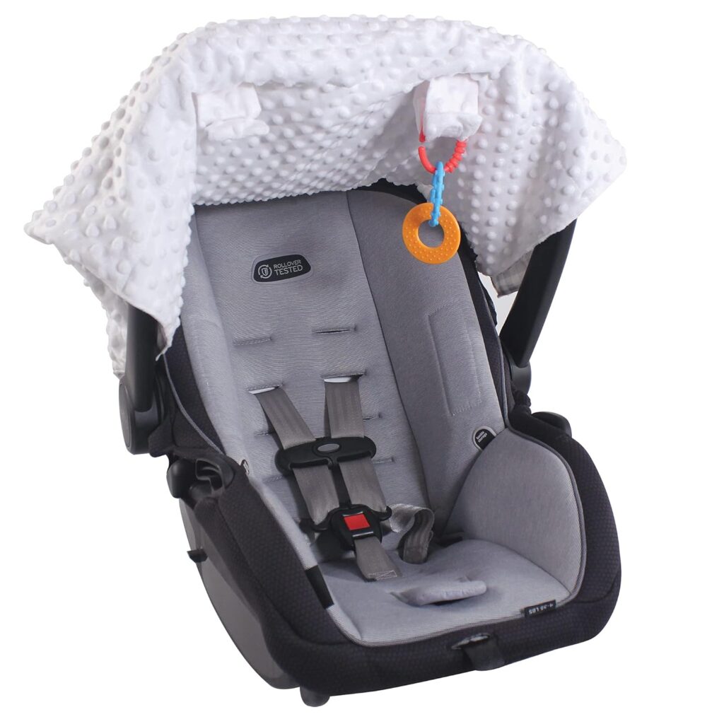 Hudson Baby Unisex Baby Reversible Car Seat and Stroller Canopy, Black Plaid, One Size