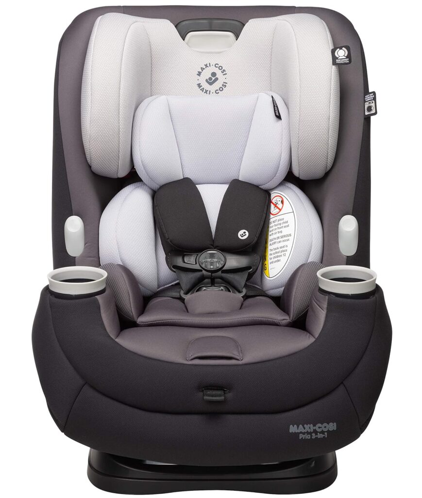 Maxi-Cosi Pria All-in-One Convertible Car Seat, rear-facing, from 4-40 pounds; forward-facing to 65 pounds; and up to 100 pounds in booster mode, Blackened Pearl