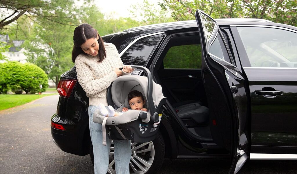 Mesa V2 Infant Car Seat - Greyson - Charcoal Melange | Merino Wool + Base for Mesa/Mesa V2