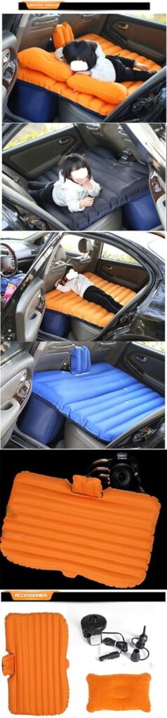 SZSS-CAR Oxford Car Inflatable Mattress Inflation Bed Travel Air Bed Camping Rest Sleep SUV Back Seat Shock Bed Extra Mattress with Pillow