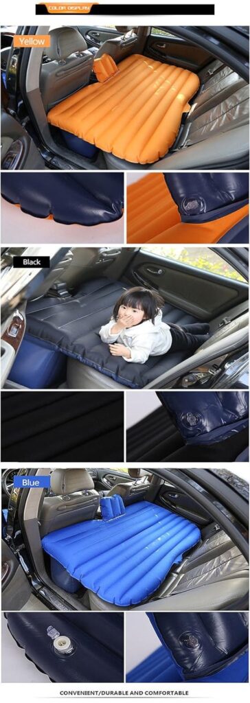 SZSS-CAR Oxford Car Inflatable Mattress Inflation Bed Travel Air Bed Camping Rest Sleep SUV Back Seat Shock Bed Extra Mattress with Pillow