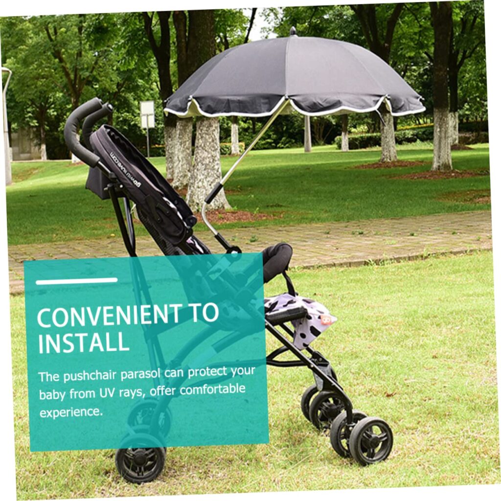 Hohopeti Parasol Newborn Stroller Umbrella Infant Stroller Umbrella Outdoor Stroller Umbrella Baby Chair Umbrella Baby Sun Shade Buggy Umbrella Travel Folding Umbrella Alloy Adjustable